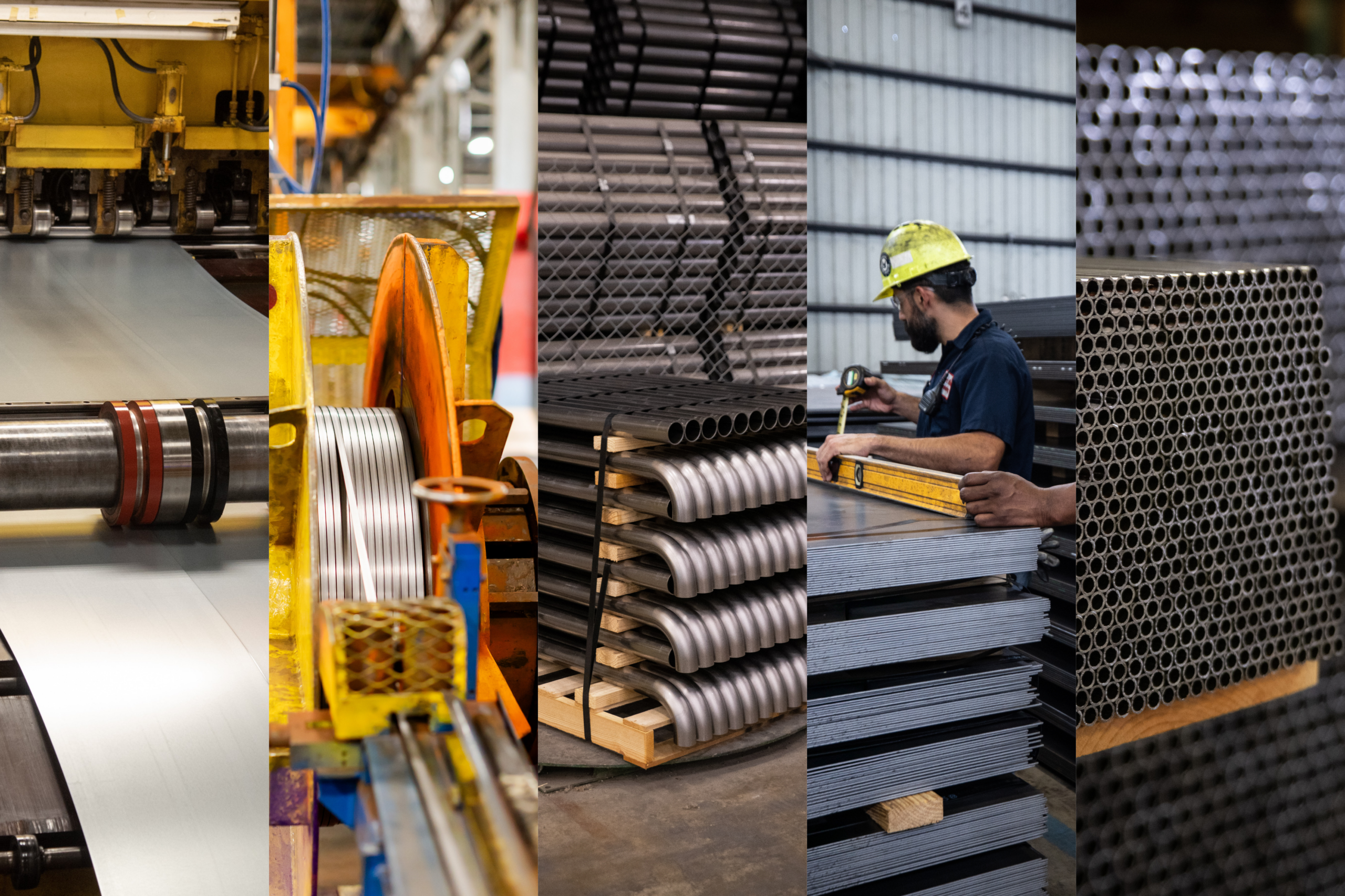 From left to right: Chesterfield Steel, Siegal Steel, Lock Joint Tube, Beshert Steel Processing, Welded Tubes