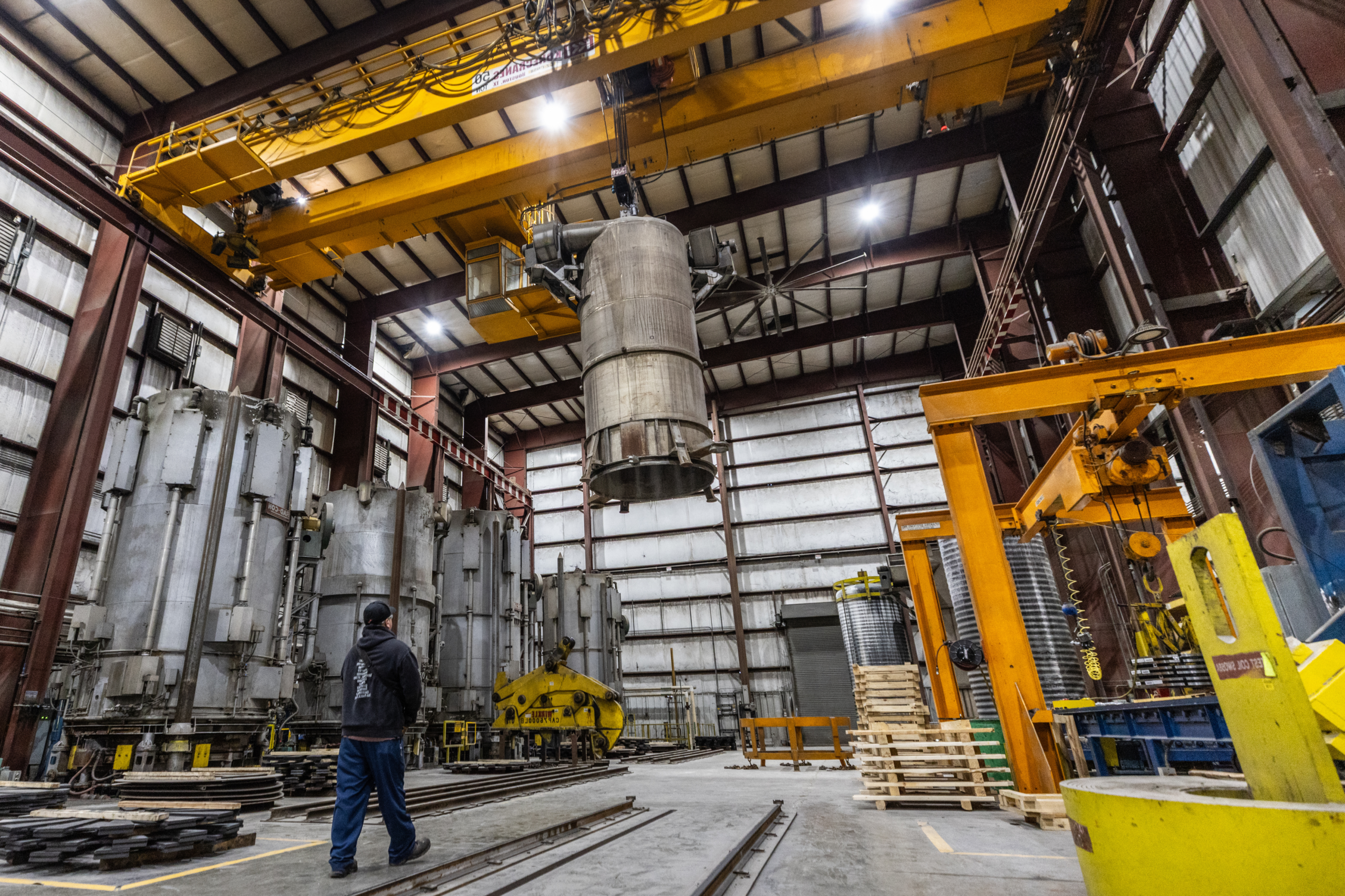 Batch annealing operations with worker at Steel Warehouse