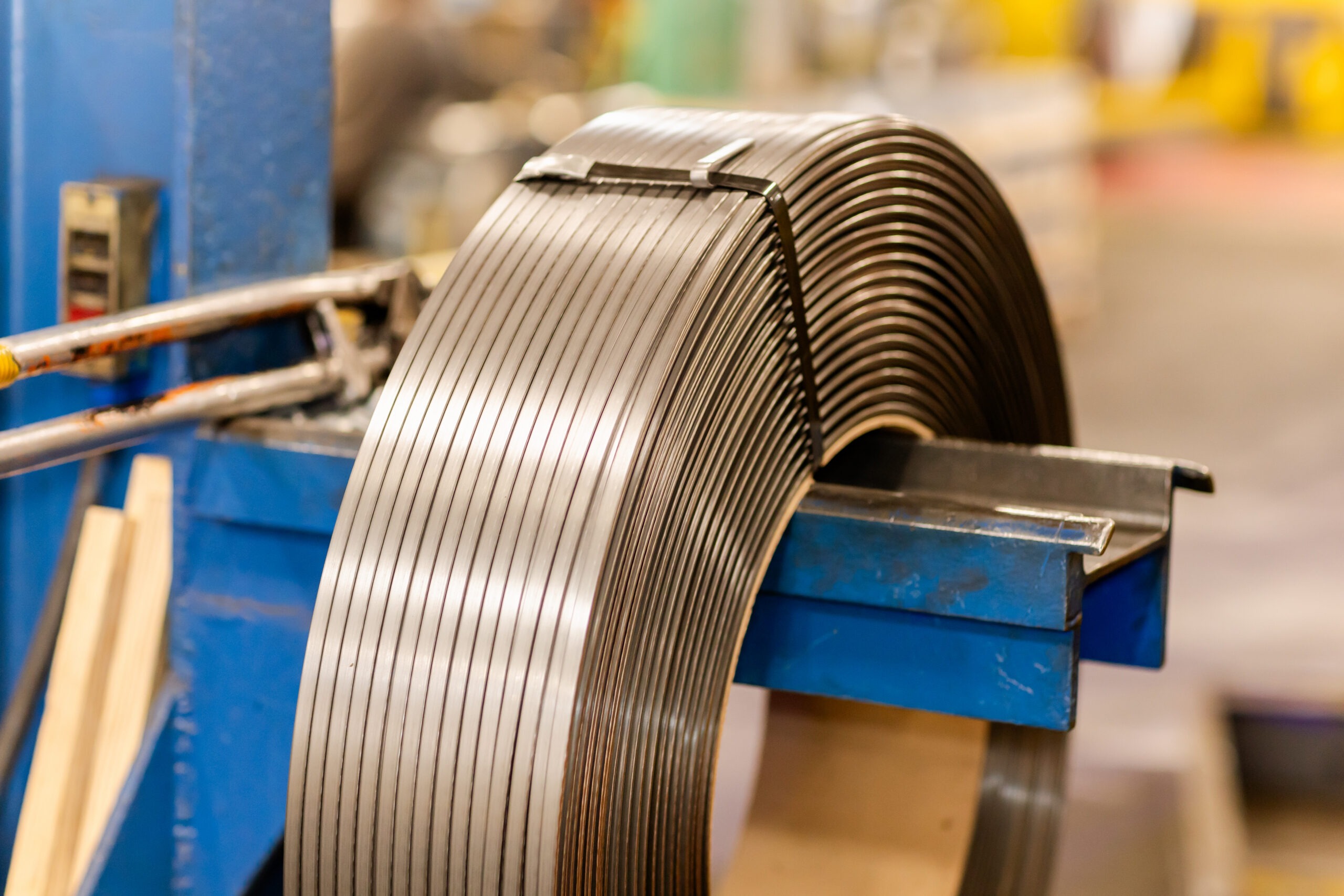 Oscillate wound coil on turnstile at Siegal Steel.